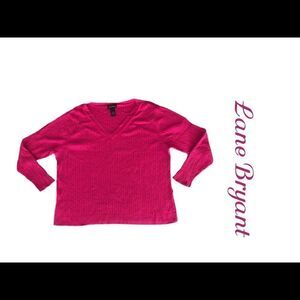 Lane Bryant Pink V-Neck Sweater Sz 18/20